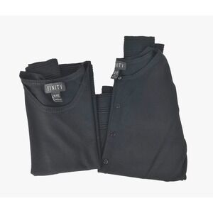 Finity Sweater Set Womens M L Shirt Cardigan & Sleeveless Top Black Rayon Blend